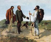 Gustave Courbet Encounter oil painting on canvas